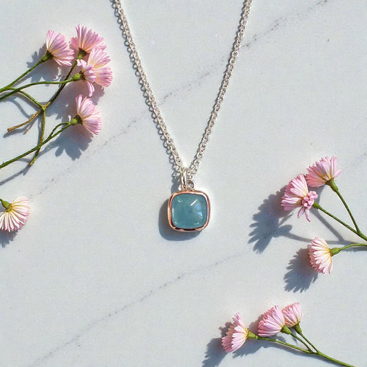 Collana con aquamarina