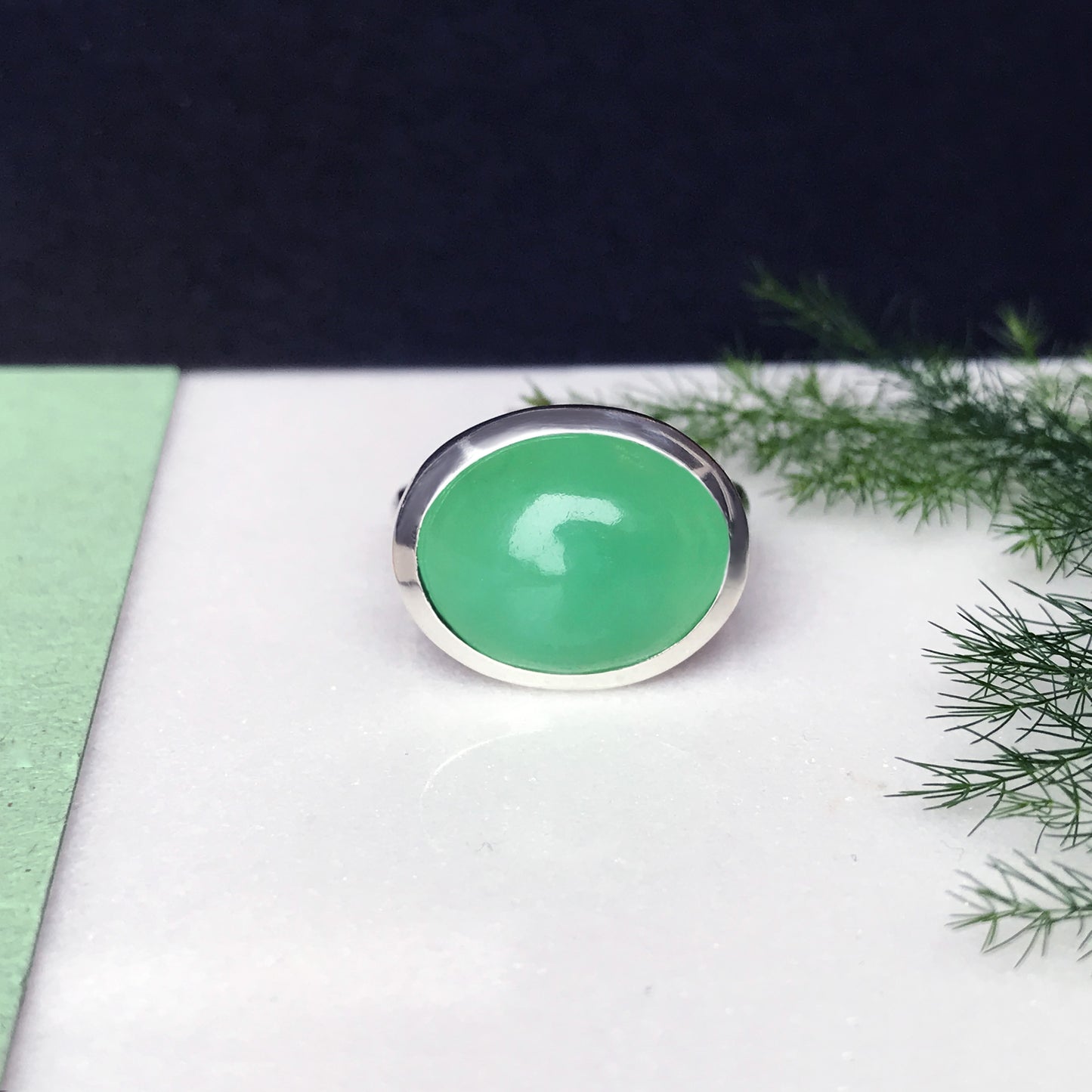 Anello con Crisoprasio
