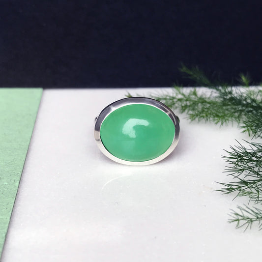 Anello con Crisoprasio