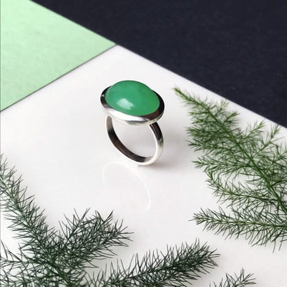 Anello con Crisoprasio