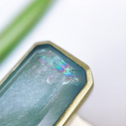 anello REBEL con acquamarina rettangolare