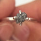 Anello in argento con diamante grezzo