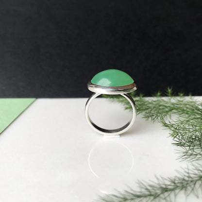 Anello con Crisoprasio