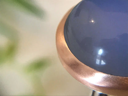 anello con calcedonio blu