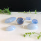 anello con calcedonio blu